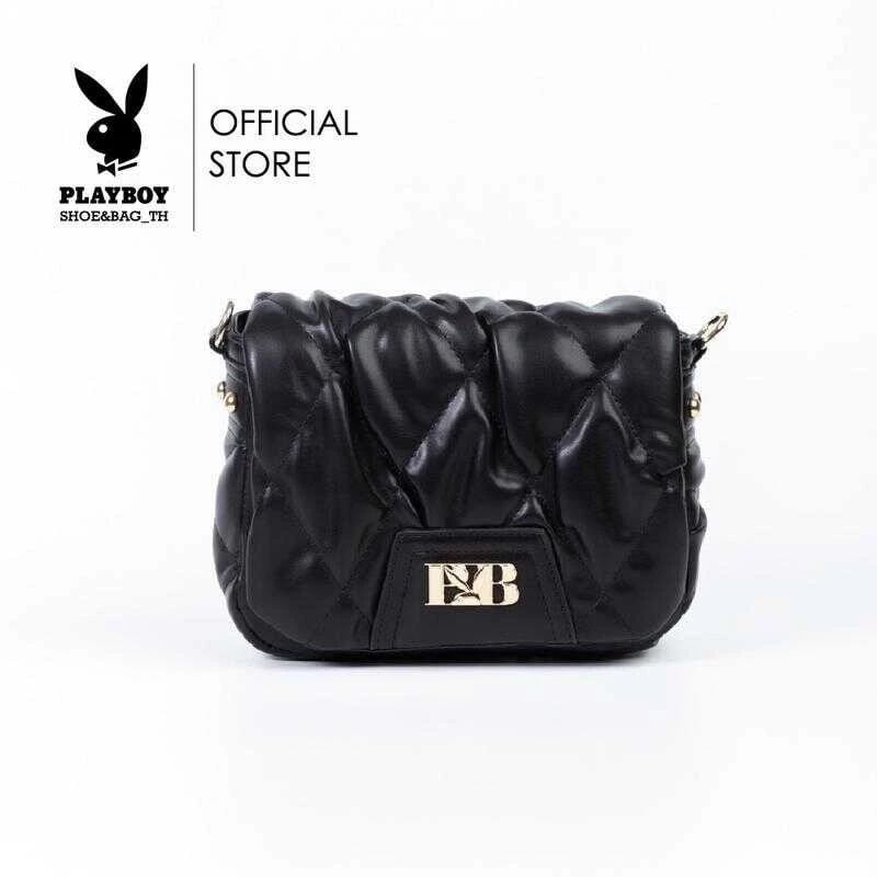 Playboy Mẫu bubble Bag túi xách vai chéo nữ mã st-Bs243pb111 Thiết kế hình gối bông nhăn da Dây đeo 2 dây