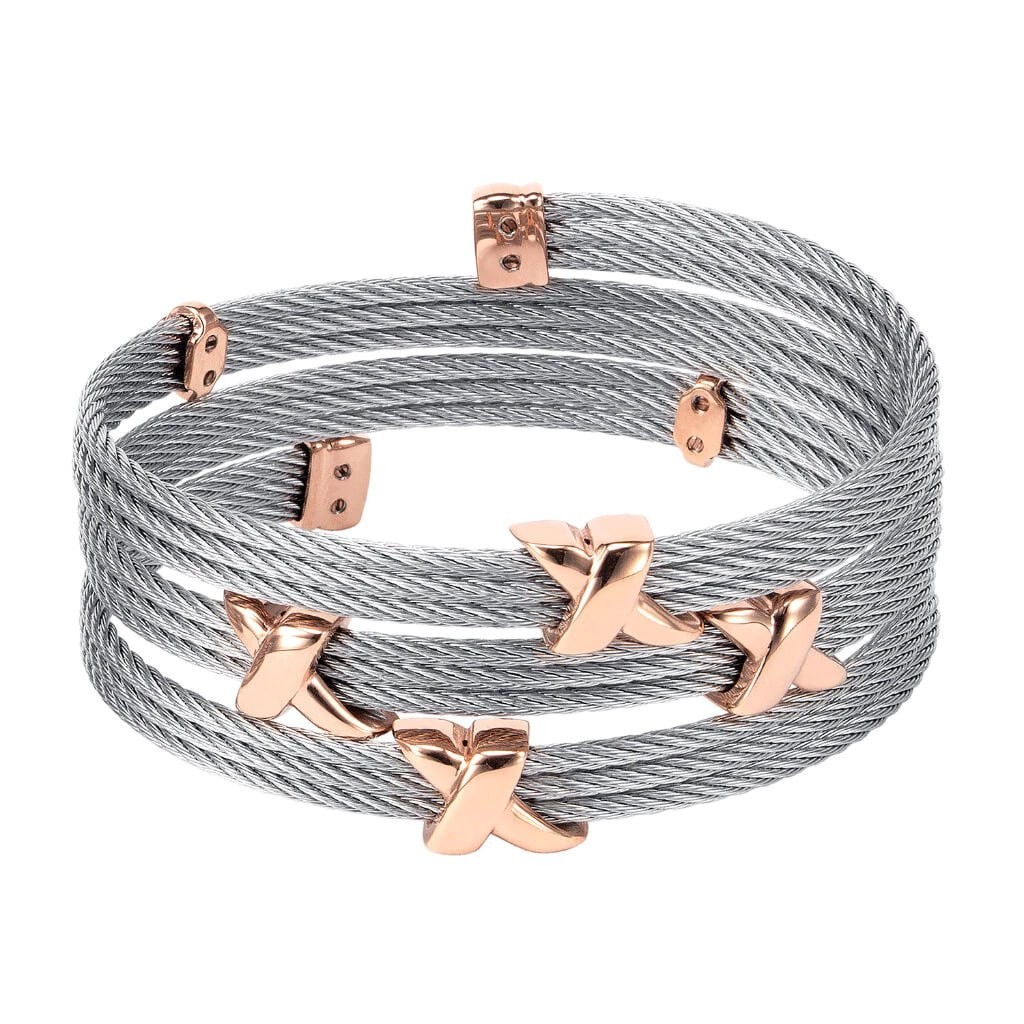 CHARRIOL Lắc tay 04-102-1248-5 Rose Gold Twist Bangle Triple